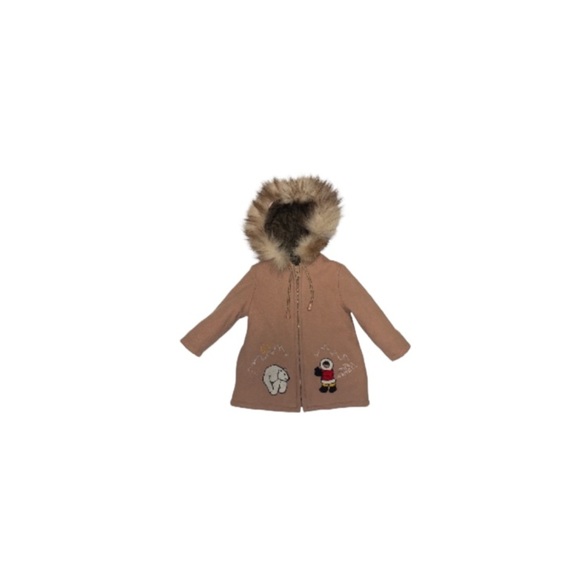 Gemini Fashions Northern Sun Tan Wool Vintage Inuit Parka - Children’s Size 5/6 - Picture 1 of 8